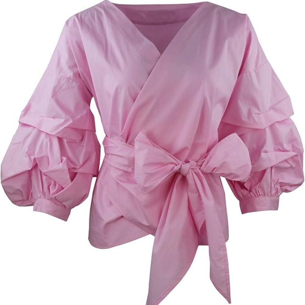 Maac London hull tie wrap shirt S in PINK